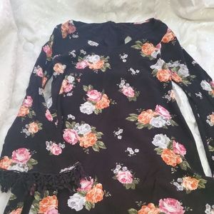 Black floral tunic